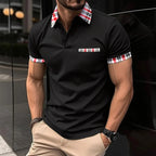 Men's polo shirt modern striped design - relaxed office and casual attire