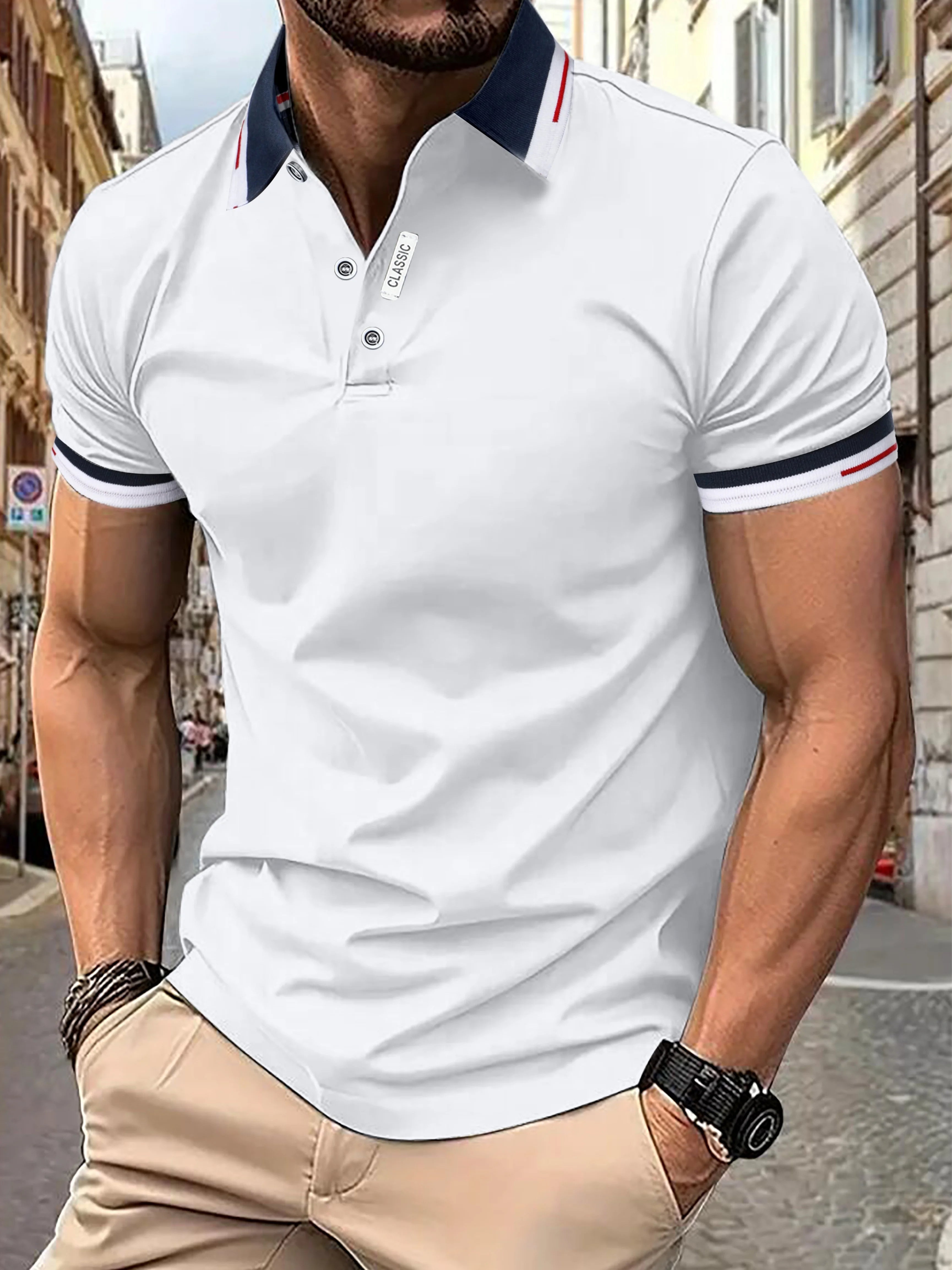 Men's short-sleeve polo shirt - versatile top for casual occasions