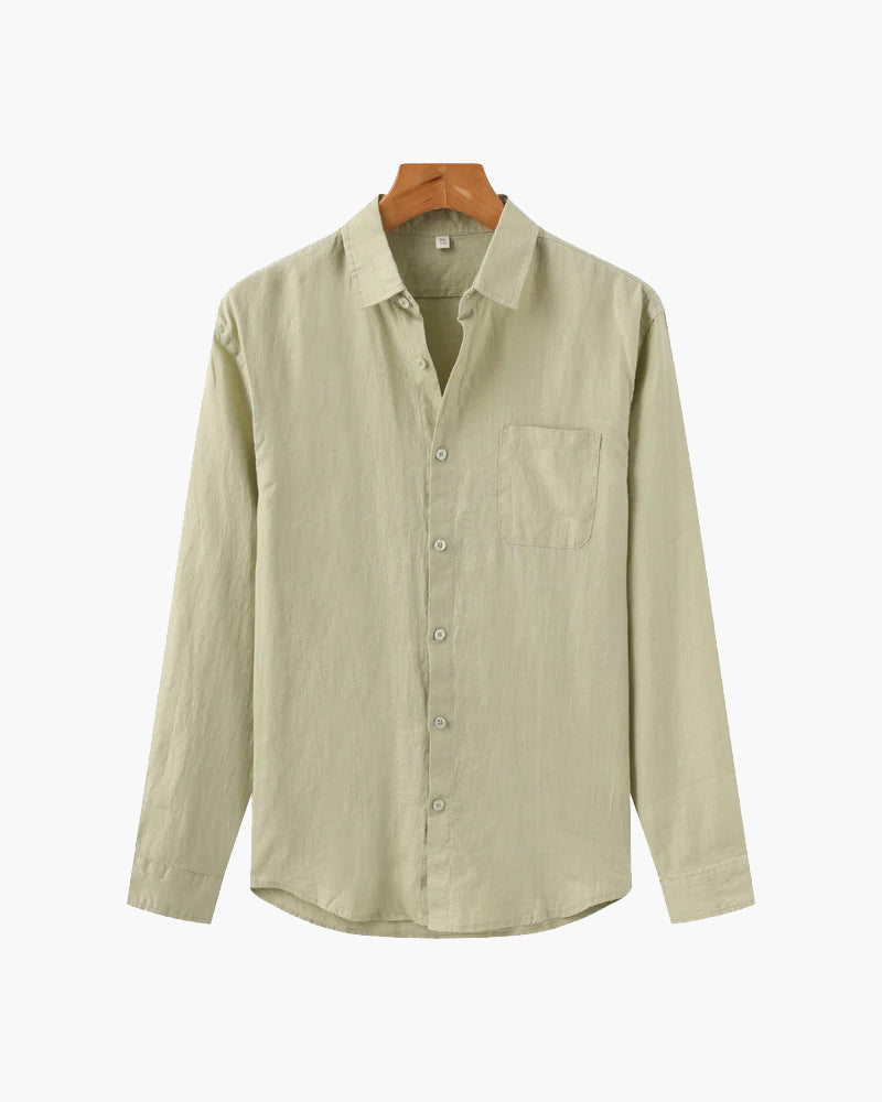 Linen button-up shirt - men's versatile long sleeve shirt