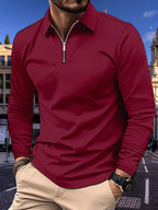 Men's long-sleeve zip-up shirt - contemporary and versatile casual top