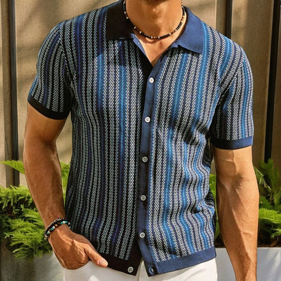 Slim-fit button-down polo –  smart casual organic cotton shirt