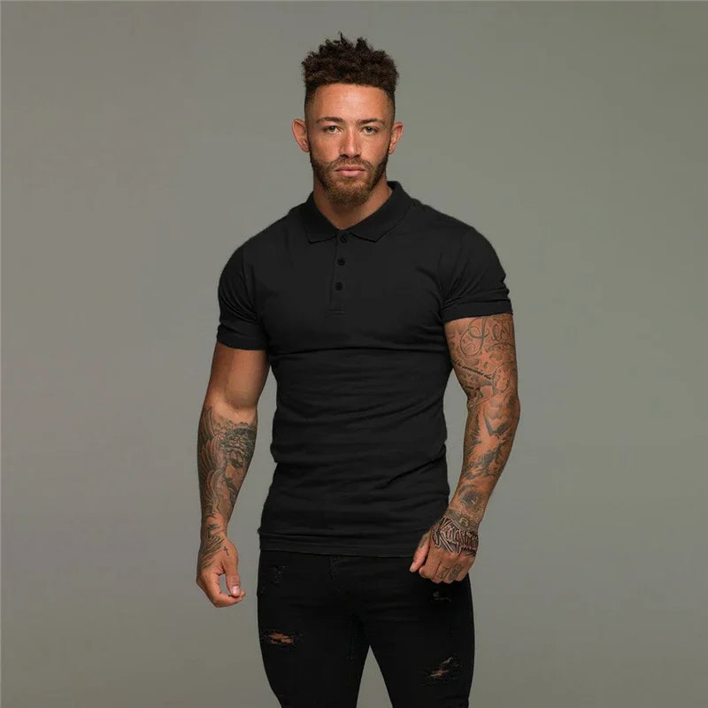 Tailored men's muscle fit polo shirt - refined polo top