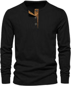 Men's ribbed henley top - stylish casual attire for everyday relaxation