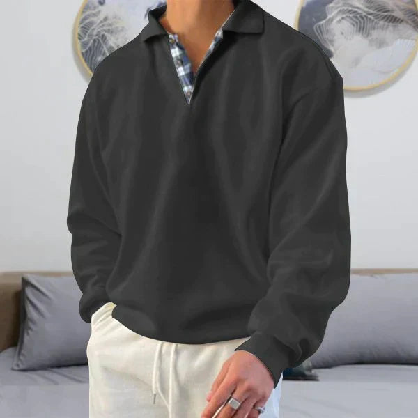 Men's long sleeve polo shirt - classic casual attire for everyday wear