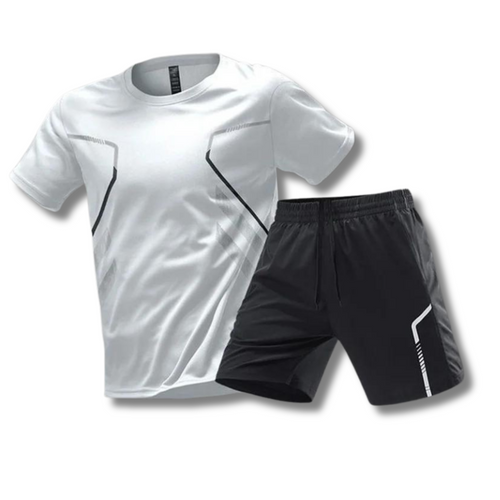 2-piece athletic sport set - men's training t-shirt and shorts