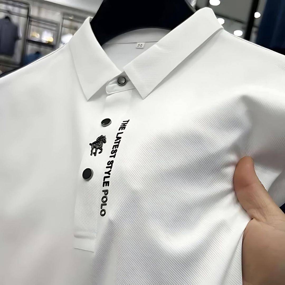 Men's polo shirt athletic fit casual wear - short sleeve top, easy care fabric for smart-casual occasions