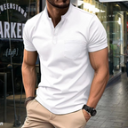 Men's half collar polo shirt - versatile casual wear with lightweight fabric