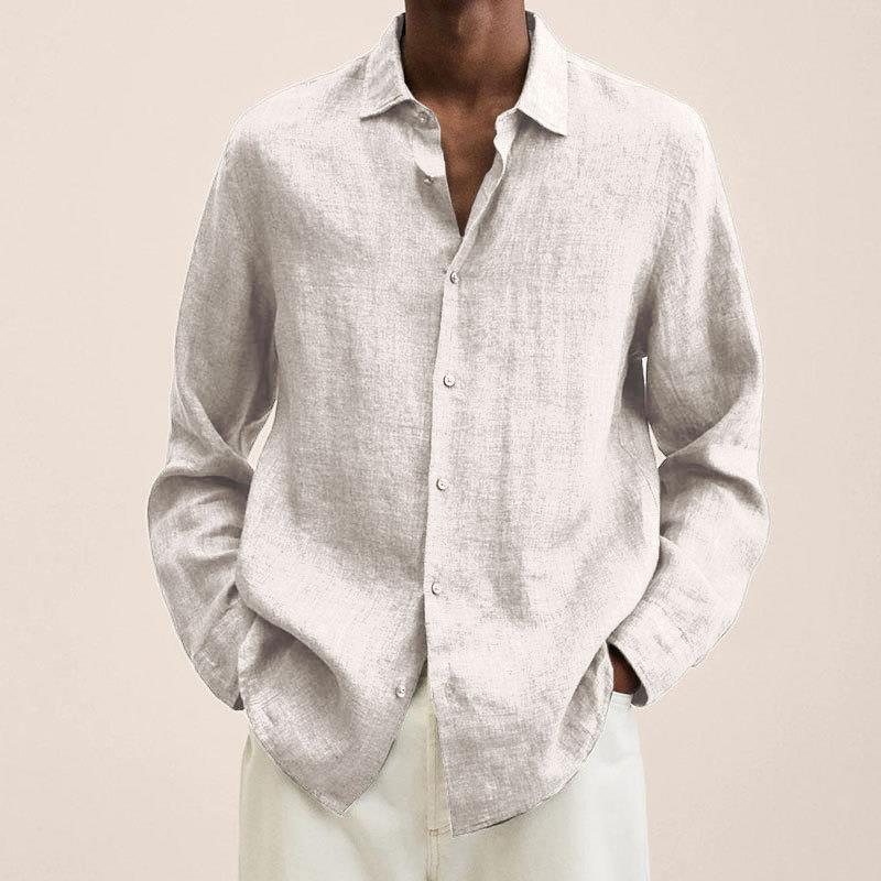 Long-sleeve linen shirt - versatile men’s casual top