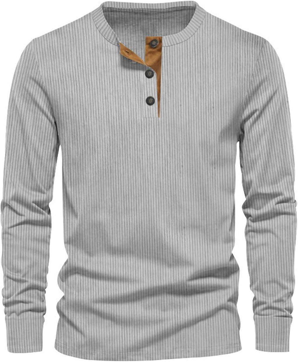 Men's ribbed henley top - stylish casual attire for everyday relaxation