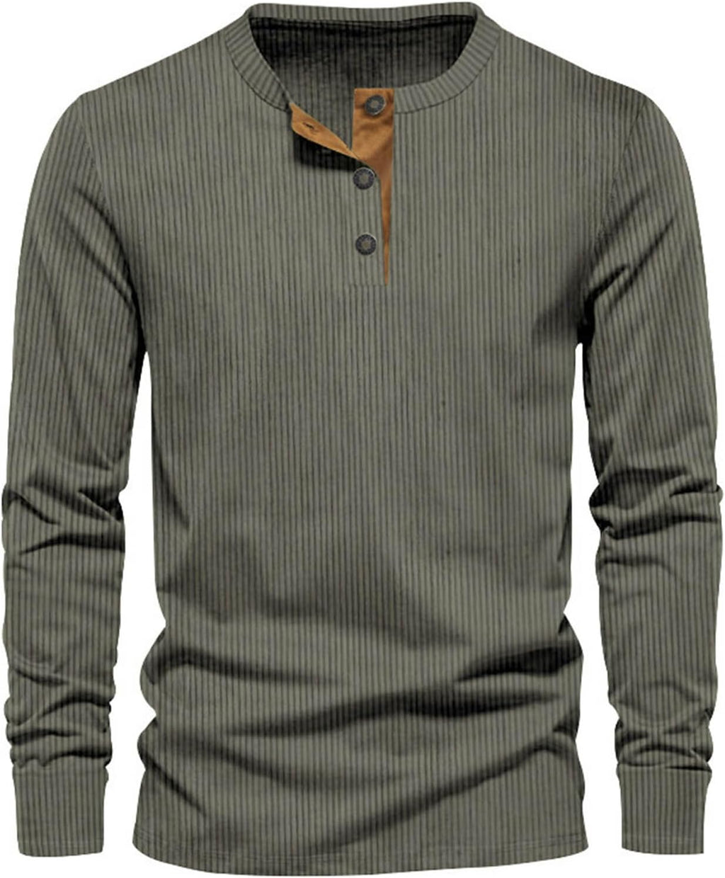 Men's ribbed henley top - stylish casual attire for everyday relaxation
