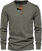 Men's ribbed henley top - stylish casual attire for everyday relaxation