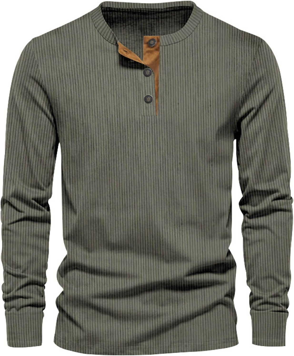 Men's ribbed henley top - stylish casual attire for everyday relaxation