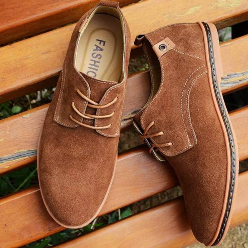 Men's lace-up ankle boots stylish suede footwear - versatile for formal and casual occasions