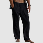 Men's relaxed linen trousers - lightweight breezy design for chill summer days