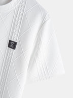 Men's jacquard t-shirt - contemporary casual attire with distinctive textured finish