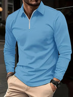 Men's long-sleeve zip-up shirt - contemporary and versatile casual top