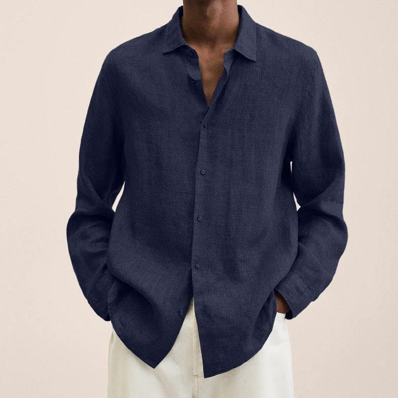 Long-sleeve linen shirt - versatile men’s casual top