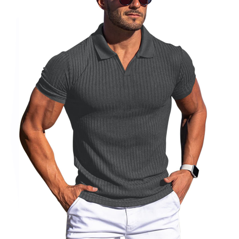 Men's ribbed polo shirt - contemporary casual wear for men