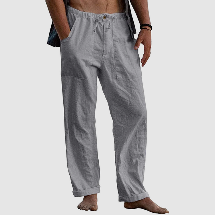 Men's relaxed linen trousers - lightweight breezy design for chill summer days
