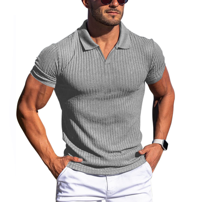 Men's ribbed polo shirt - contemporary casual wear for men