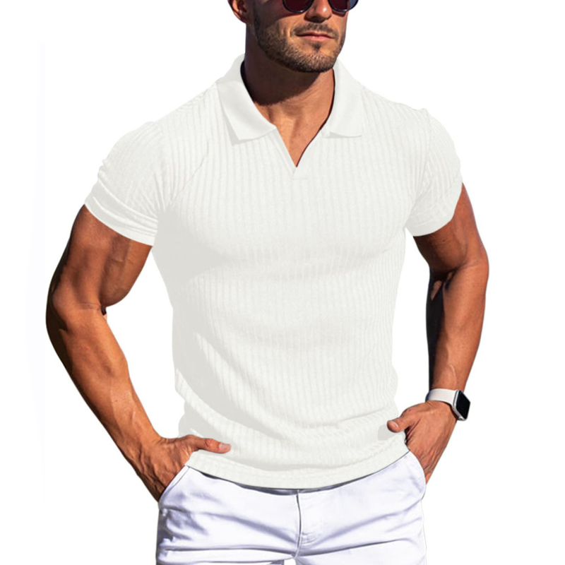 Men's ribbed polo shirt - contemporary casual wear for men