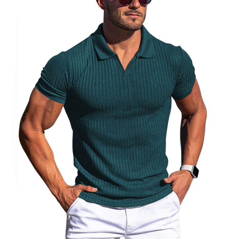 Men's ribbed polo shirt - contemporary casual wear for men