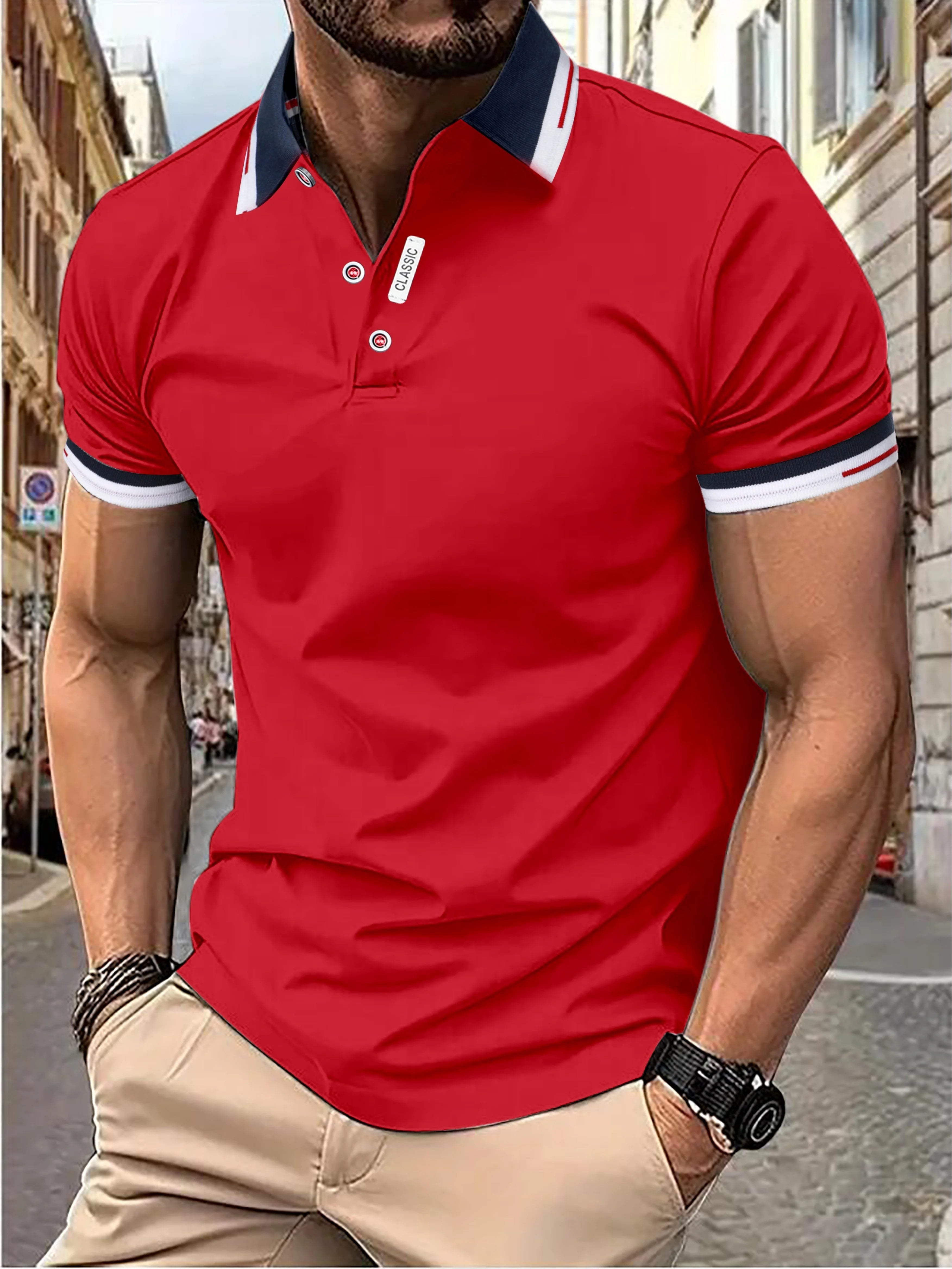 Men's short-sleeve polo shirt - versatile top for casual occasions