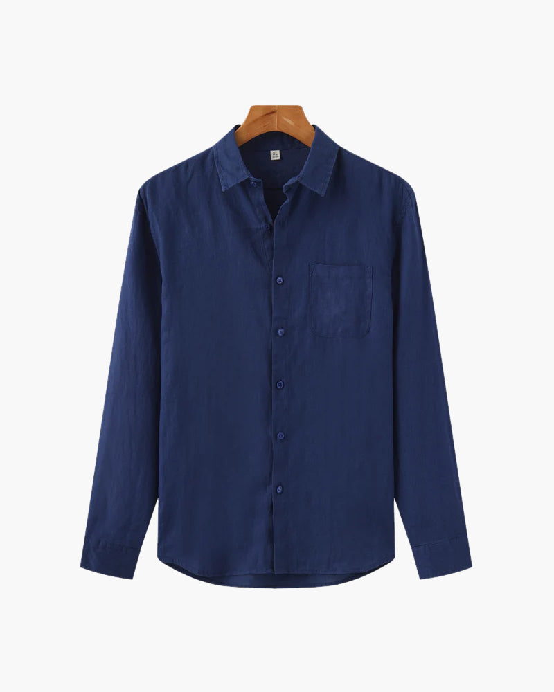 Linen button-up shirt - men's versatile long sleeve shirt