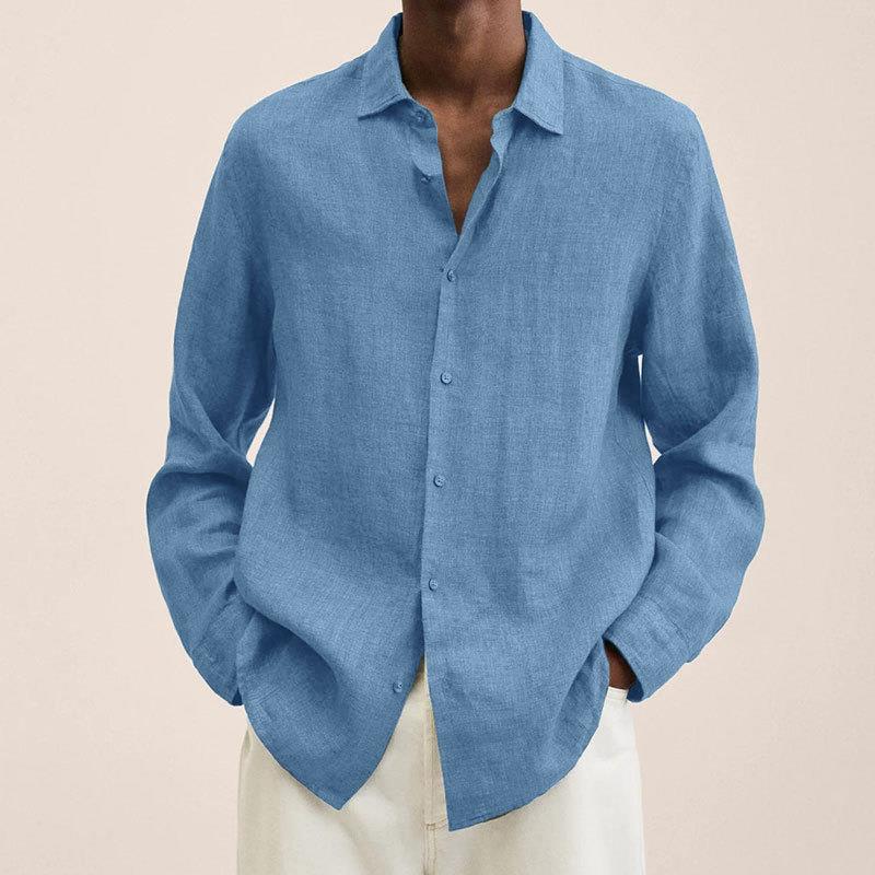 Long-sleeve linen shirt - versatile men’s casual top