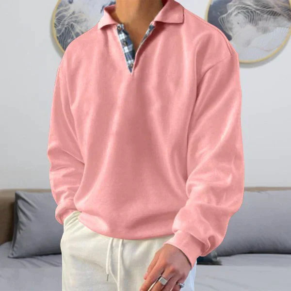 Men's long sleeve polo shirt - classic casual attire for everyday wear