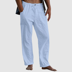 Men's relaxed linen trousers - lightweight breezy design for chill summer days