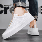 Men's casual sneakers low stylish perforated design - trendy lace-up shoes for everyday outings