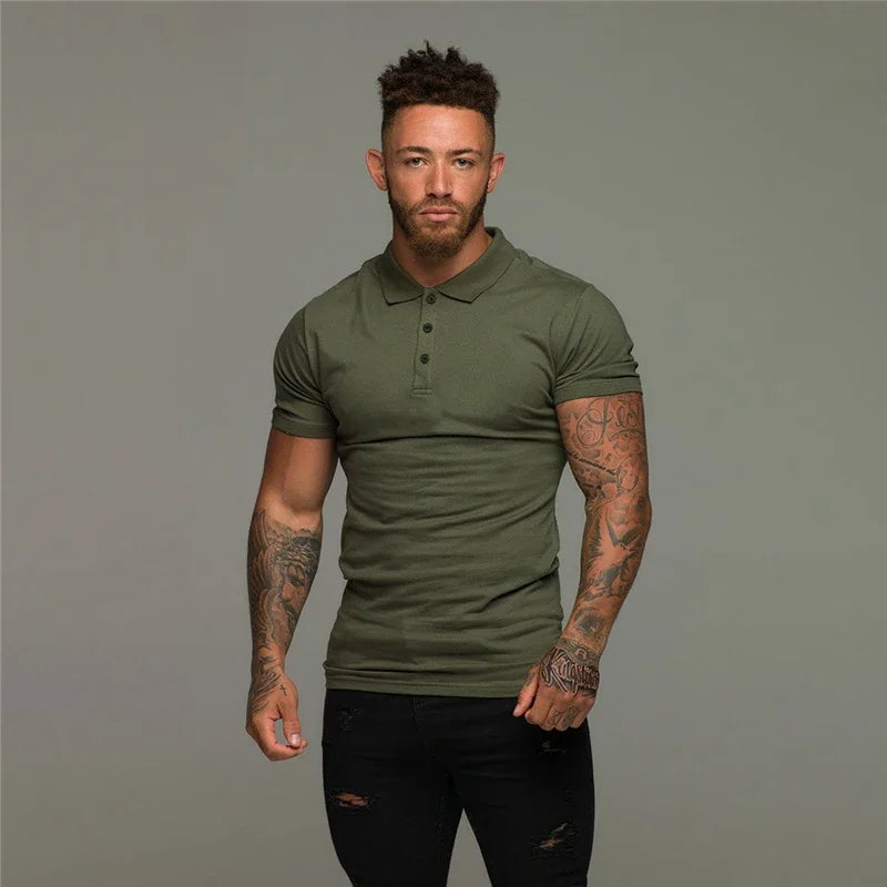 Tailored men's muscle fit polo shirt - refined polo top