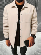 Men's long sleeve office shirt tailored design - quality fabric smart casual attire