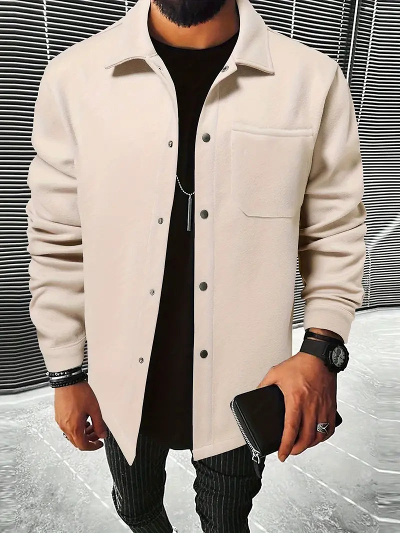 Men's long sleeve office shirt tailored design - quality fabric smart casual attire