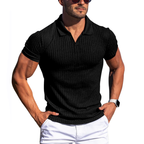 Men's ribbed polo shirt - contemporary casual wear for men