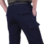 Men's cargo pants multi-pocket outdoor attire - lightweight trousers for hiking and travel