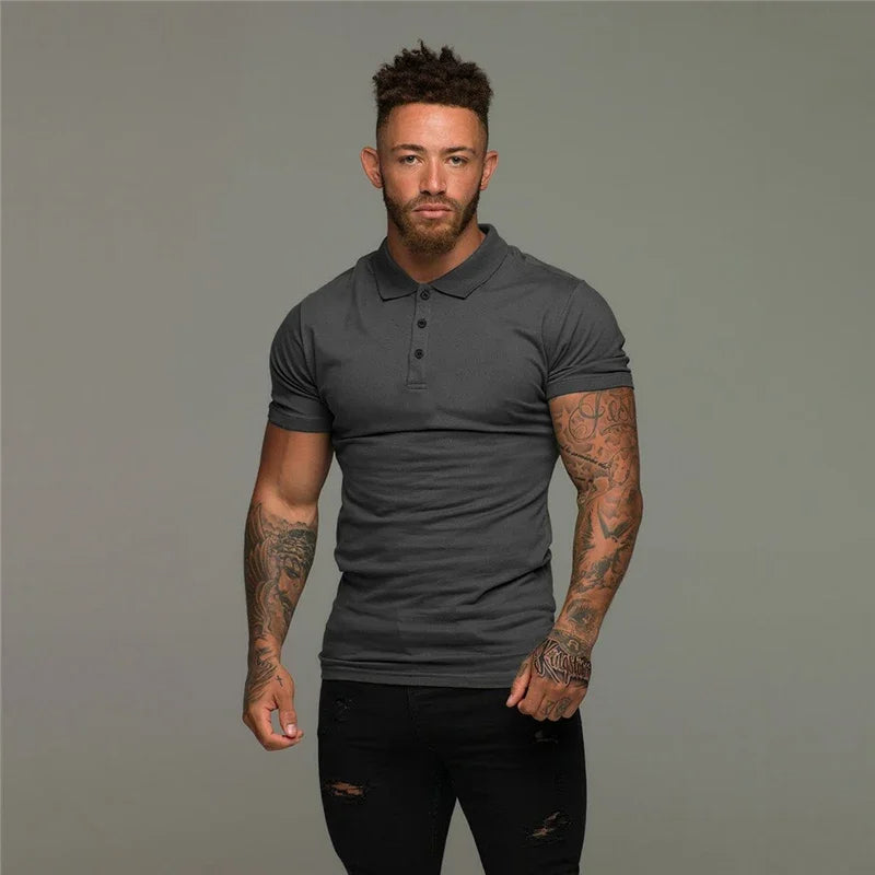 Tailored men's muscle fit polo shirt - refined polo top