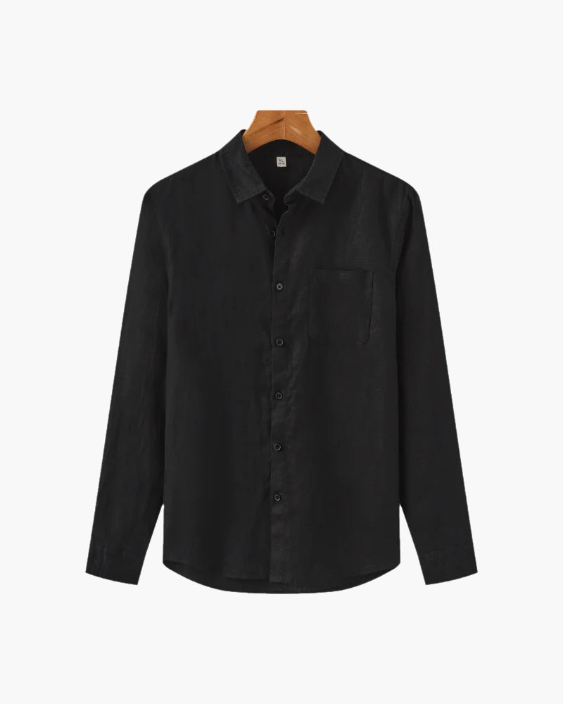 Linen button-up shirt - men's versatile long sleeve shirt