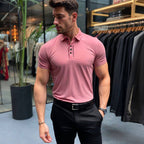 Men's polo shirt athletic fit casual wear - short sleeve top, easy care fabric for smart-casual occasions