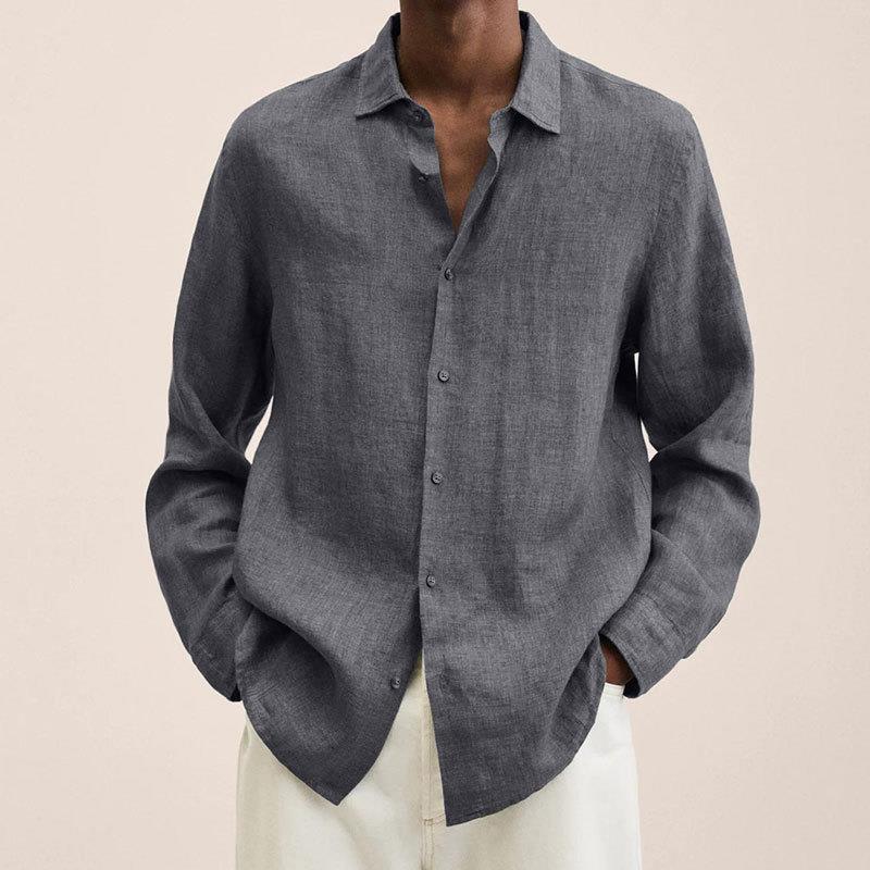 Long-sleeve linen shirt - versatile men’s casual top