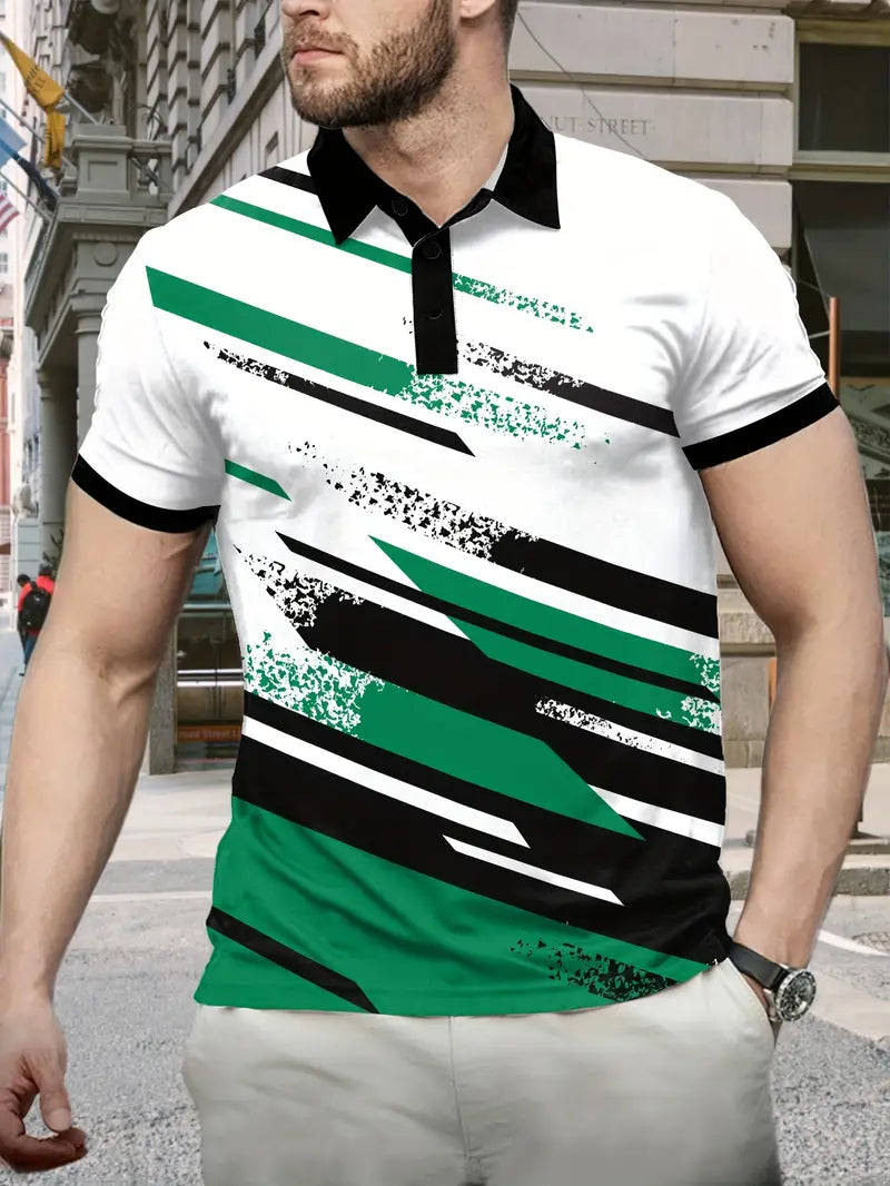 Men's casual polo shirt - contemporary graphic top for everyday fashion