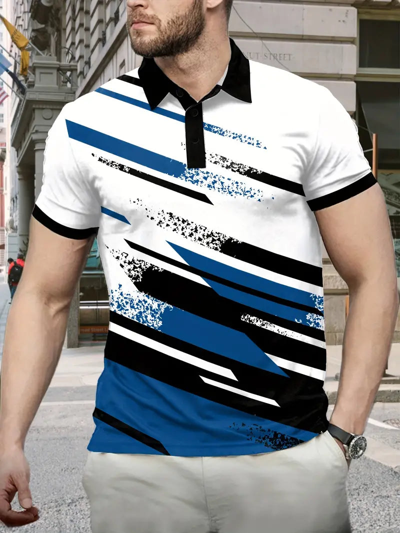 Men's casual polo shirt - contemporary graphic top for everyday fashion