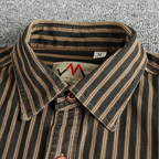Men's casual shirt durable long sleeve striped design - versatile office and weekend wear