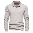 Men's long sleeve polo shirt - versatile soft fabric top for casual wear