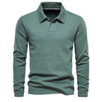 Men's long sleeve polo shirt - versatile soft fabric top for casual wear