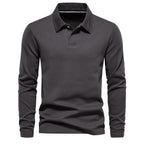 Men's long sleeve polo shirt - versatile soft fabric top for casual wear