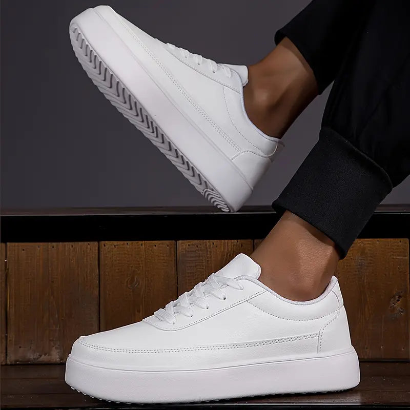 Men's low top sneakers stylish casual wear - versatile white trainers for everyday use