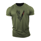 Men's graphic t-shirt unique viking print casual wear - soft fabric, eye-catching design