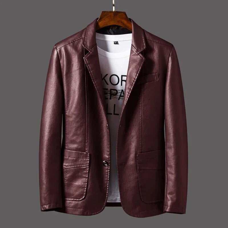 Men’s Leather Blazer Tailored Sophistication